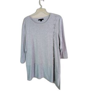 United States Sweaters grey pullover sweater with laces design, plus sz 2X